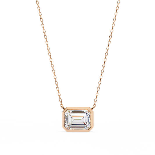 Emerald Solitaire Pendant Rose