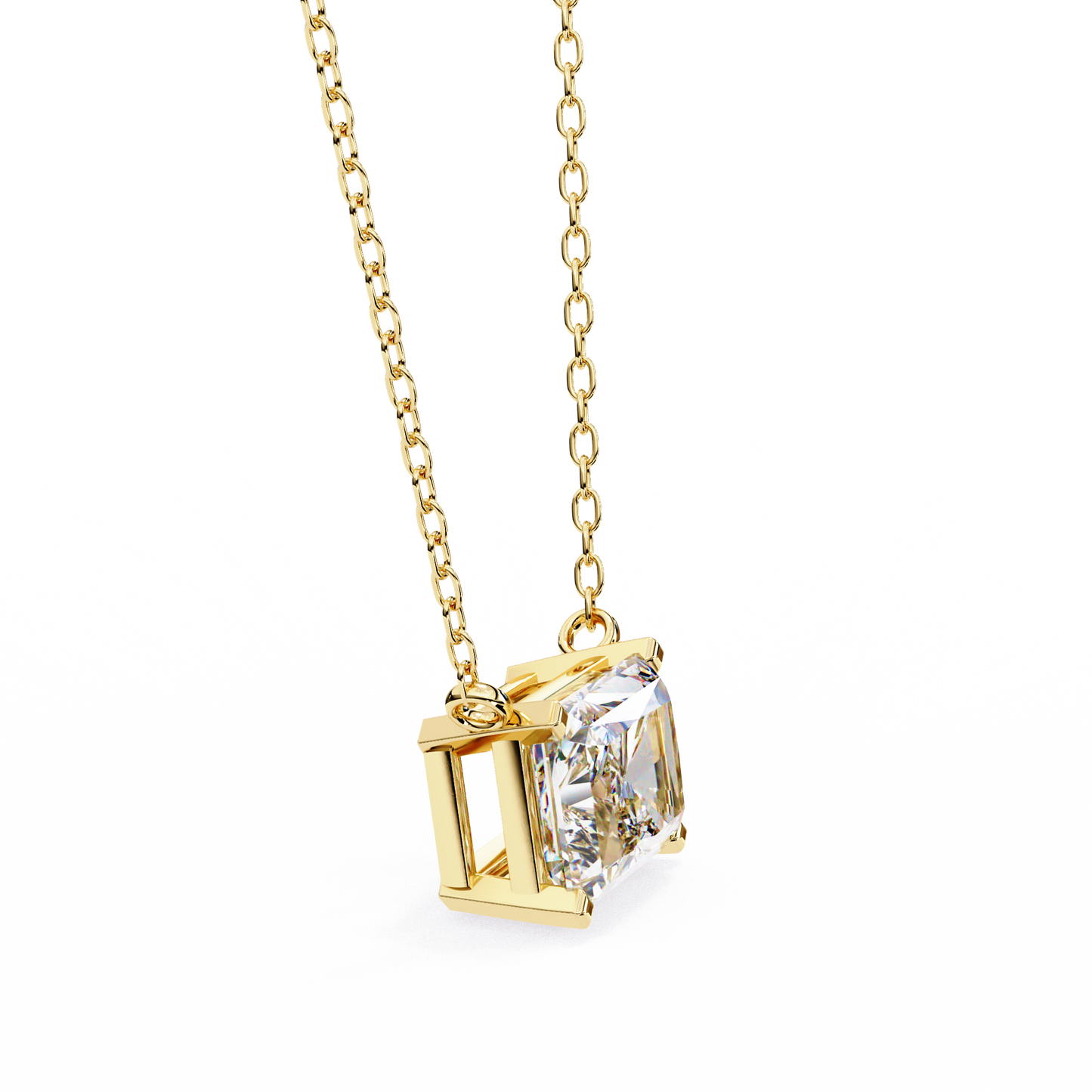 Radiant Solitaire Yellow Pendant