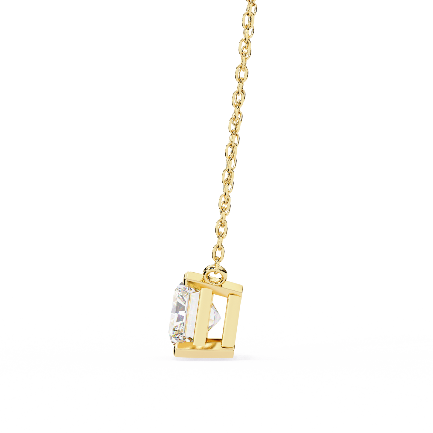 Radiant Solitaire Yellow Pendant
