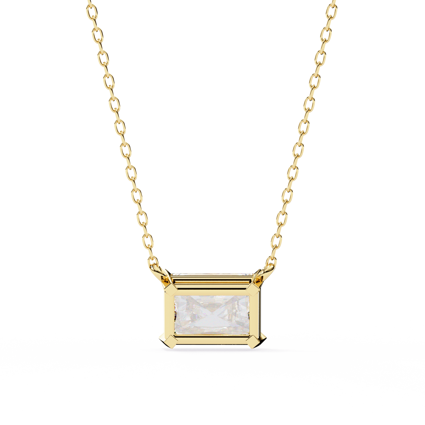 Radiant Solitaire Yellow Pendant