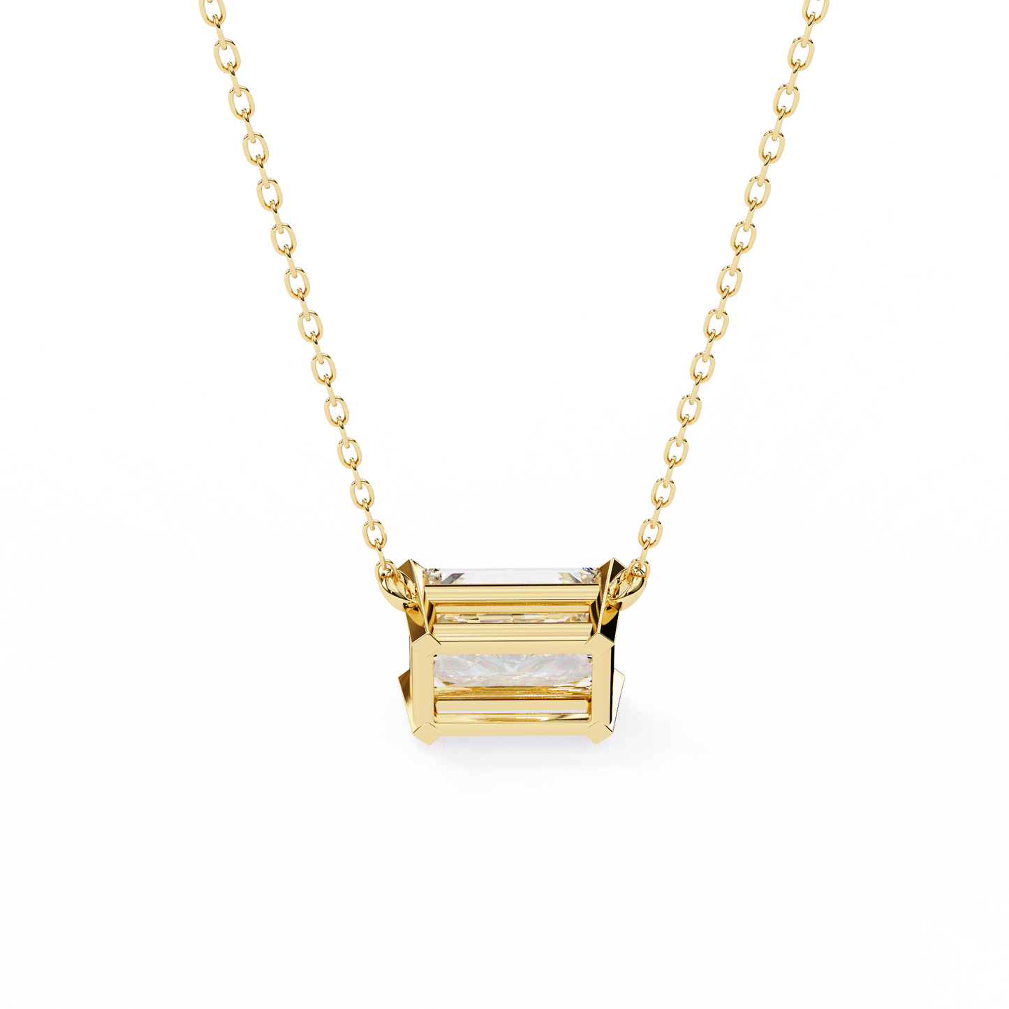 Radiant Solitaire Yellow Pendant