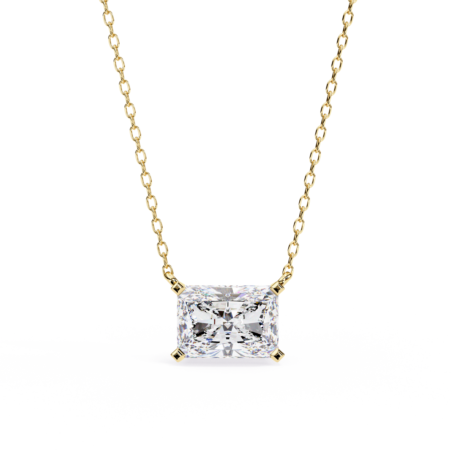 Radiant Solitaire Yellow Pendant