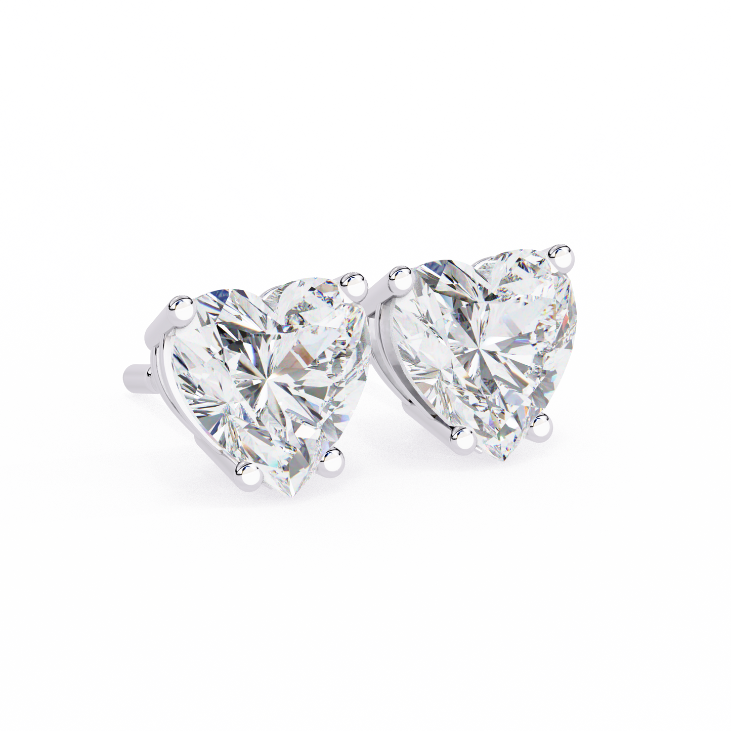 Heart Solitaire Earring White