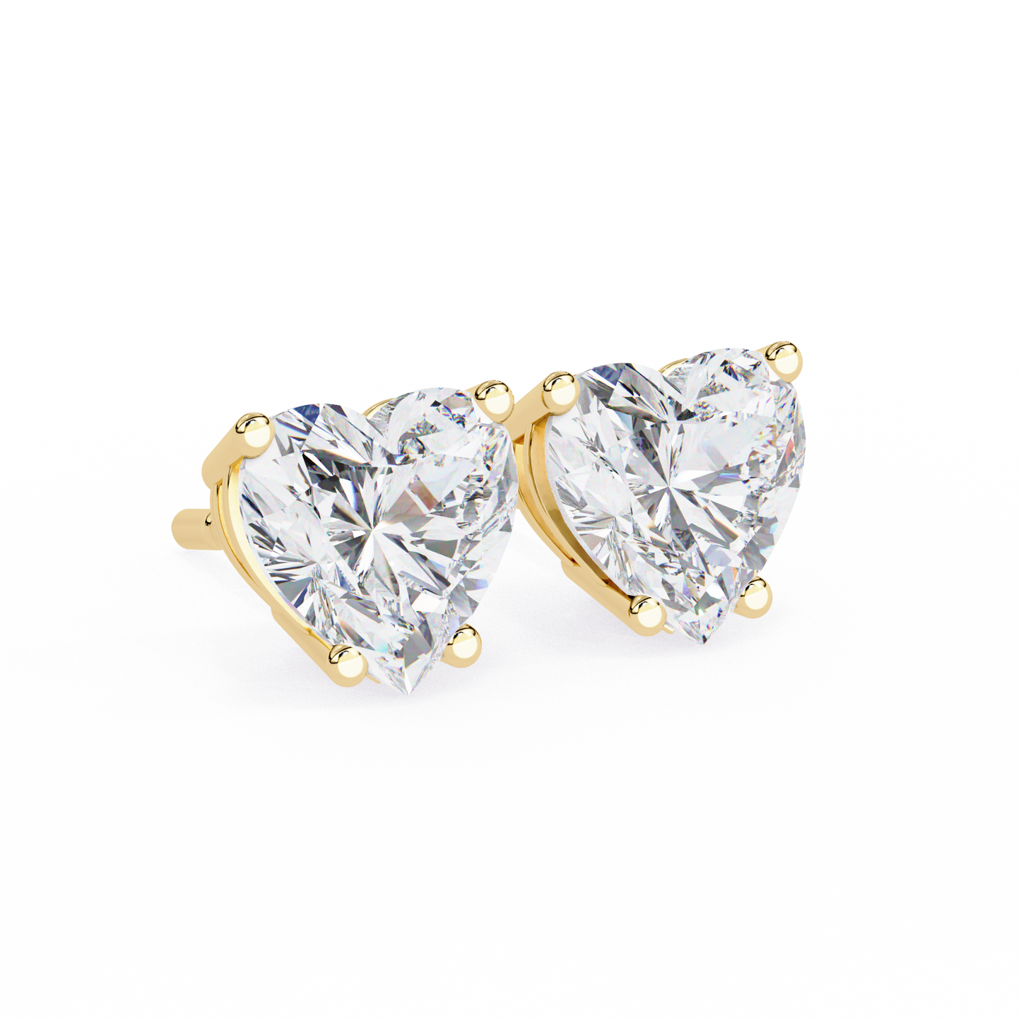 Heart Solitaire Earring Yellow