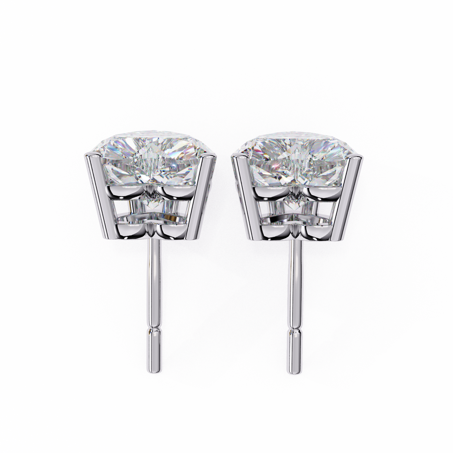 Heart Solitaire Earring White