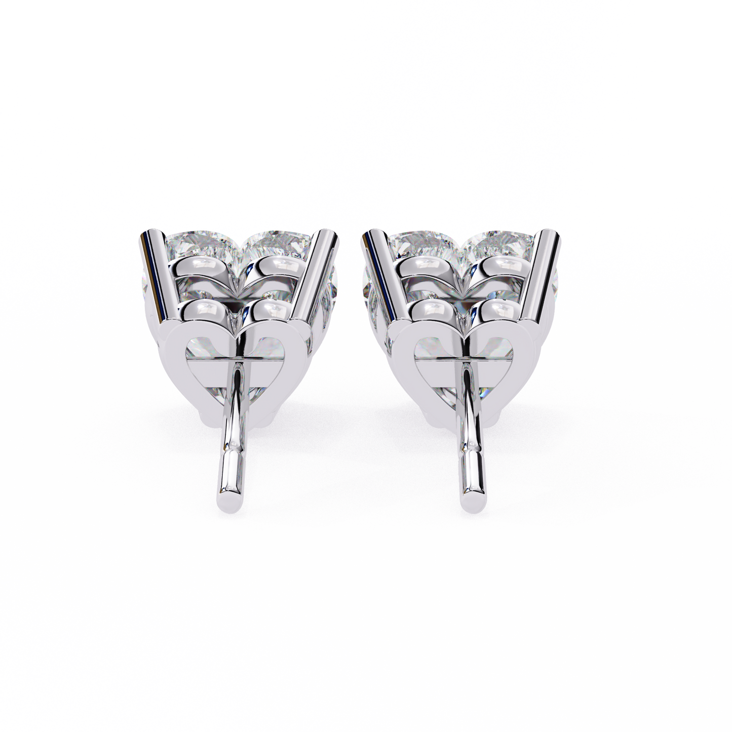 Heart Solitaire Earring White