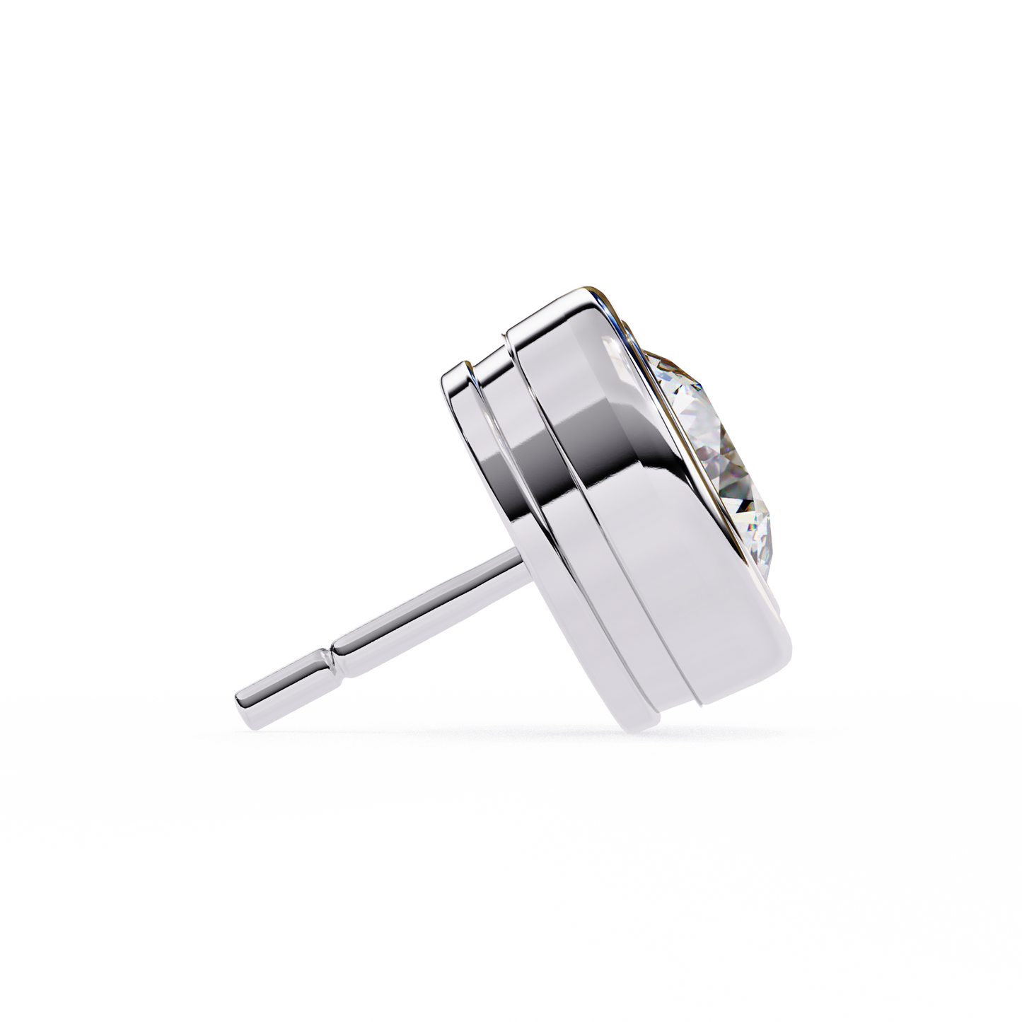 Halo Solitaire Earring White