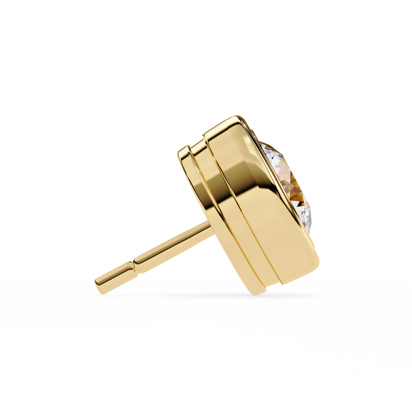 Halo Solitaire Earring Yellow