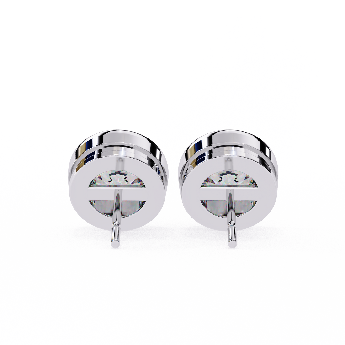 Halo Solitaire Earring White