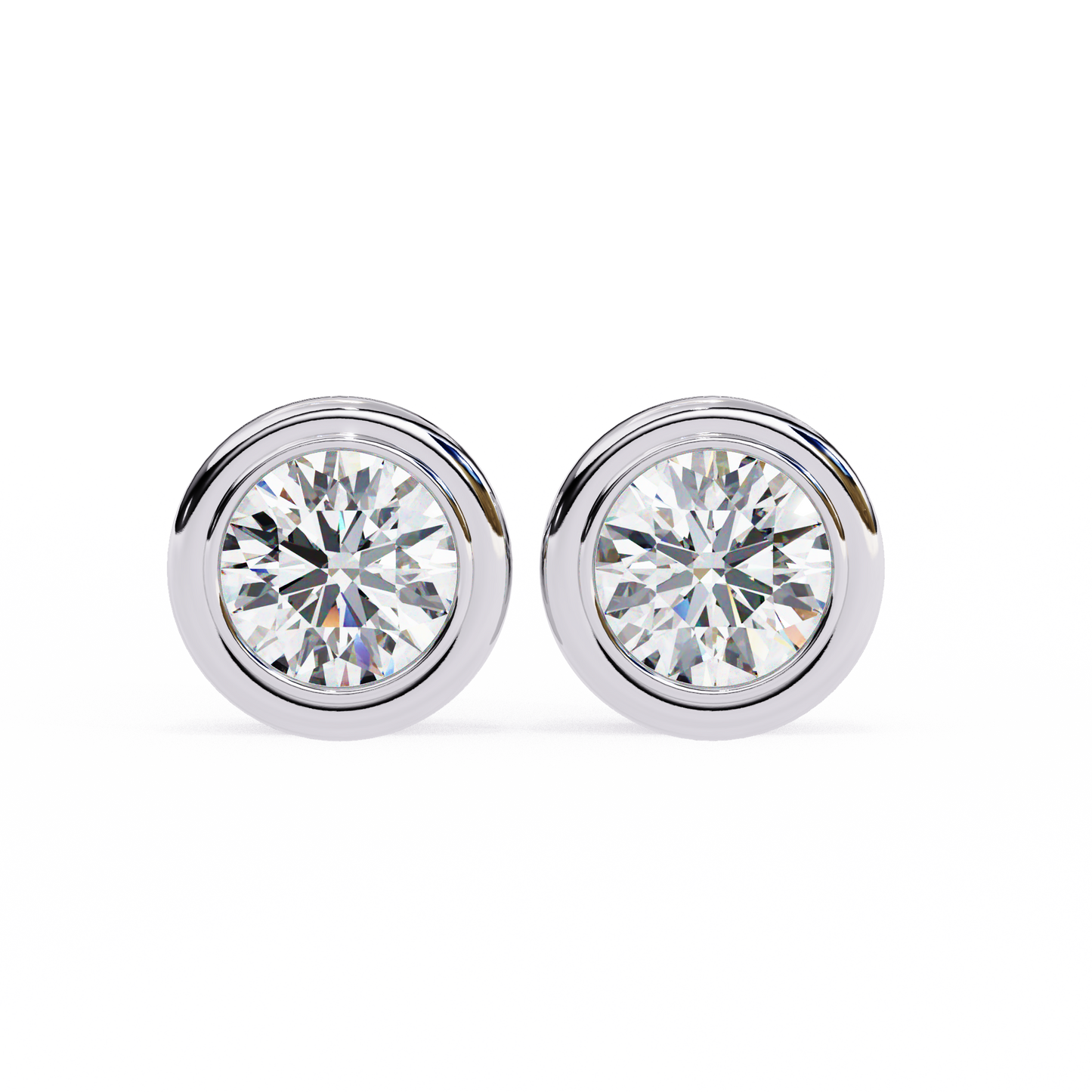 Halo Solitaire Earring White