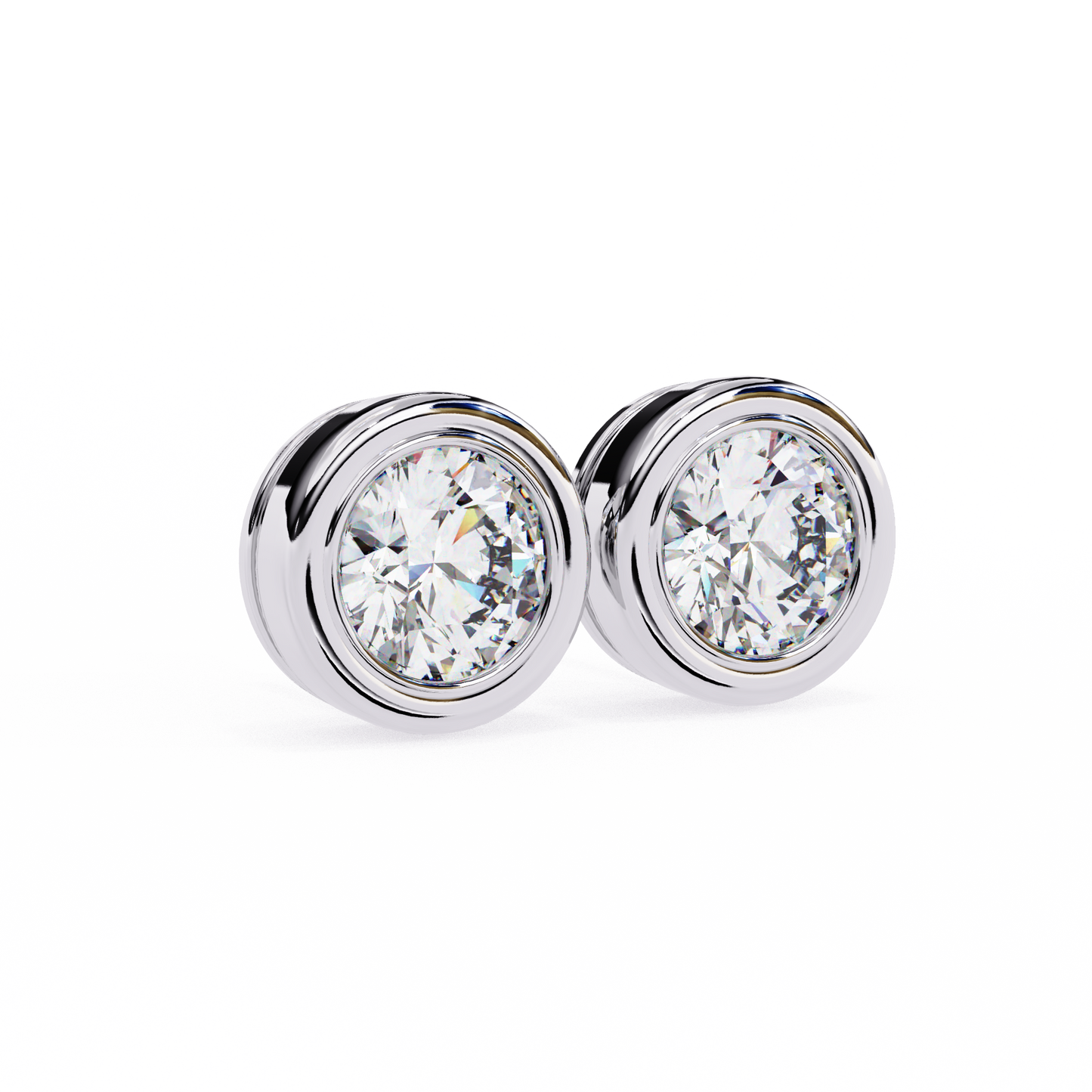 Halo Solitaire Earring White