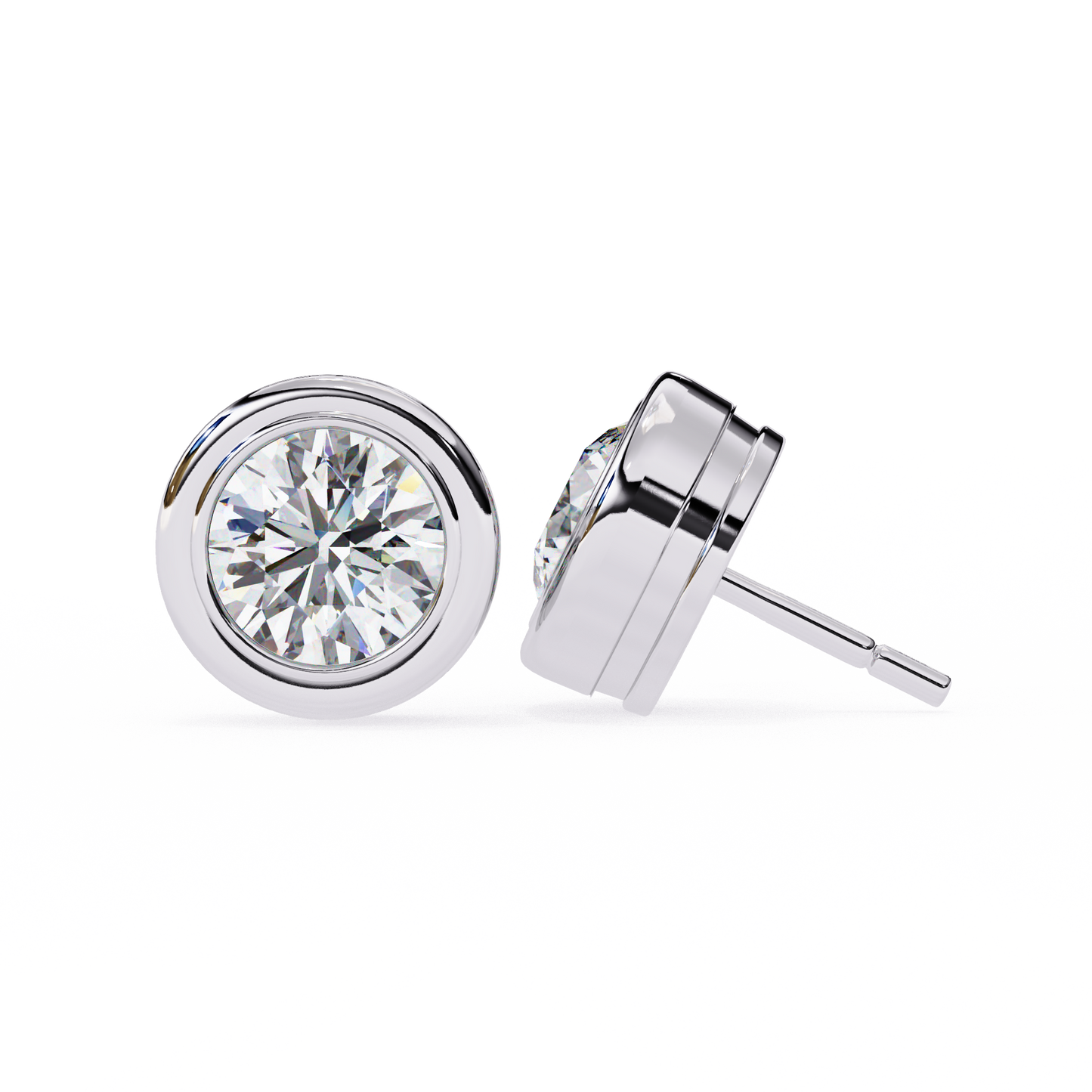 Halo Solitaire Earring White