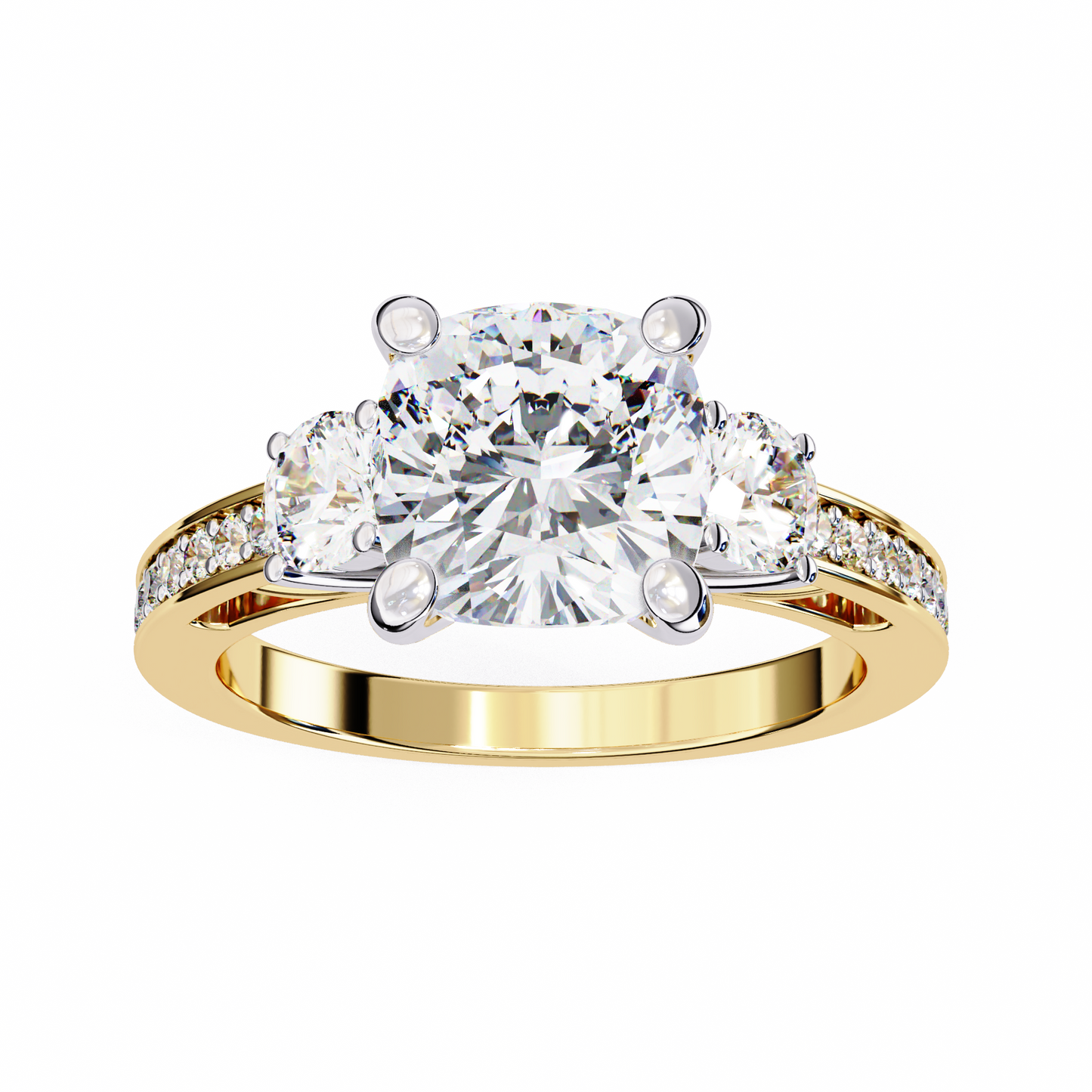 Cushion Engagement Ring Yellow