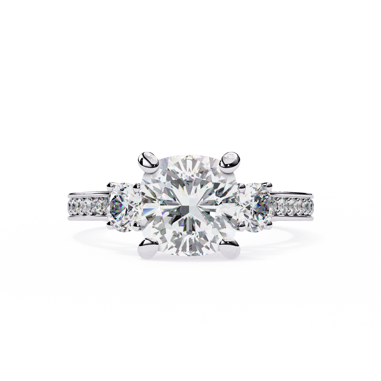 Cushion Engagement Ring White