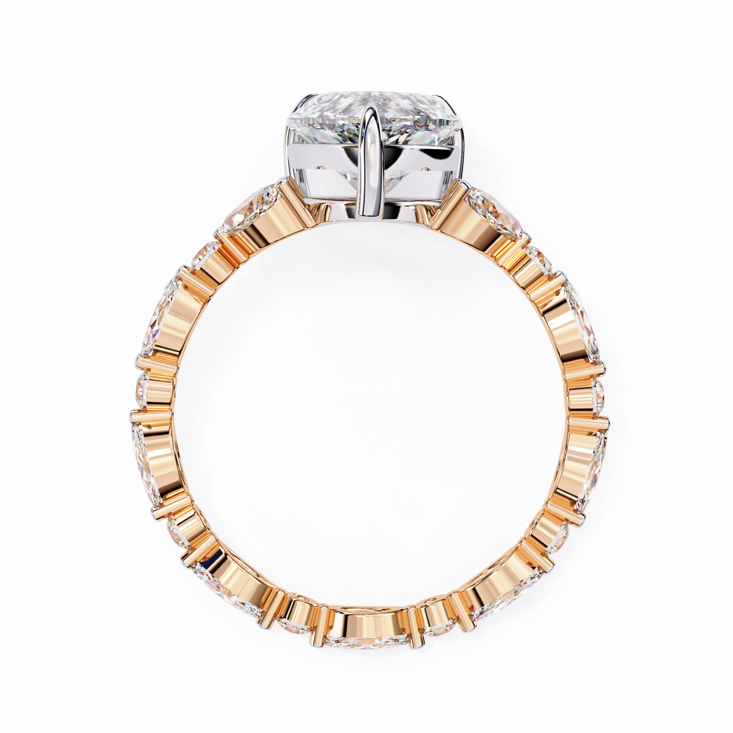 Pear Solitaire Cocktail Ring Rose