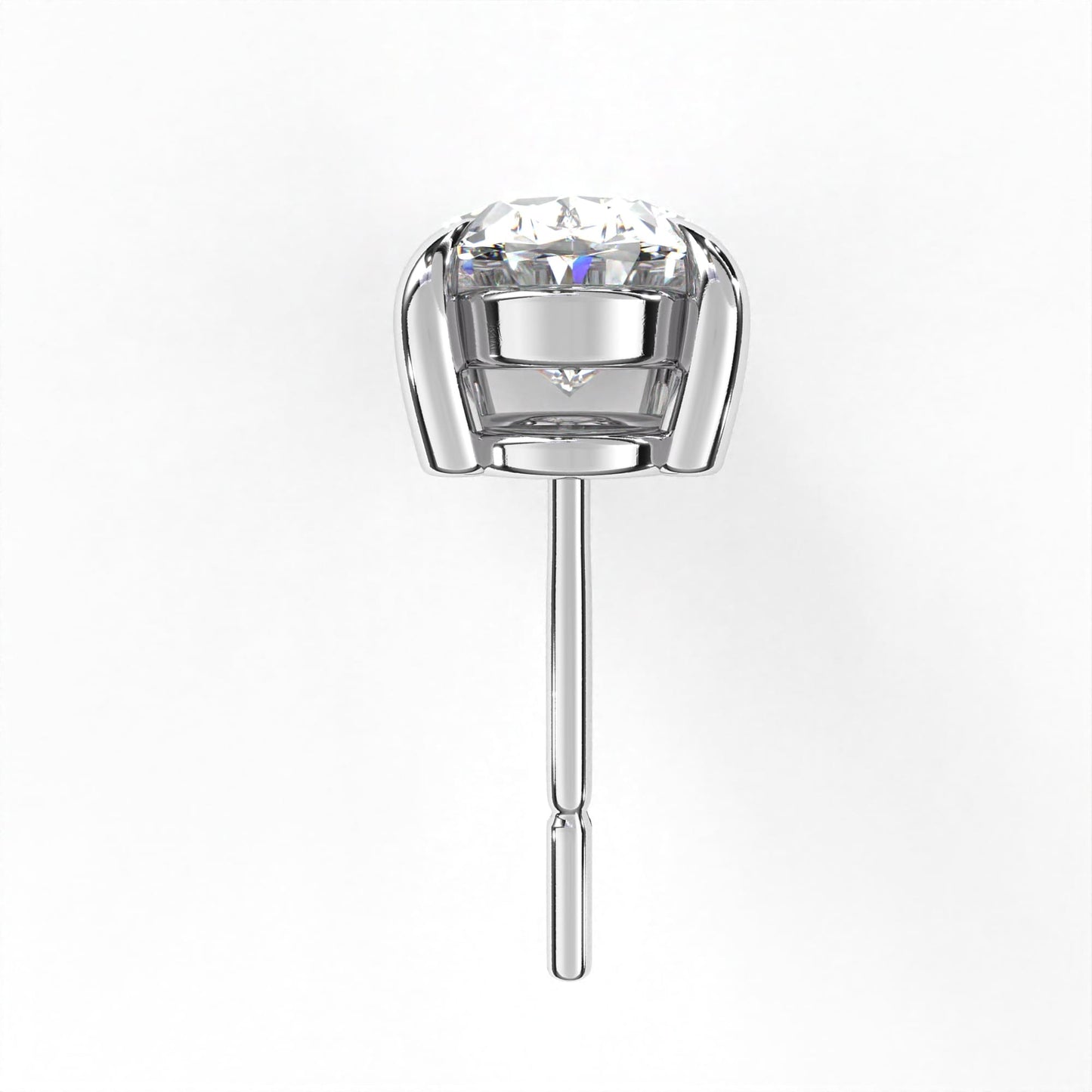 Oval Solitaires White Earring