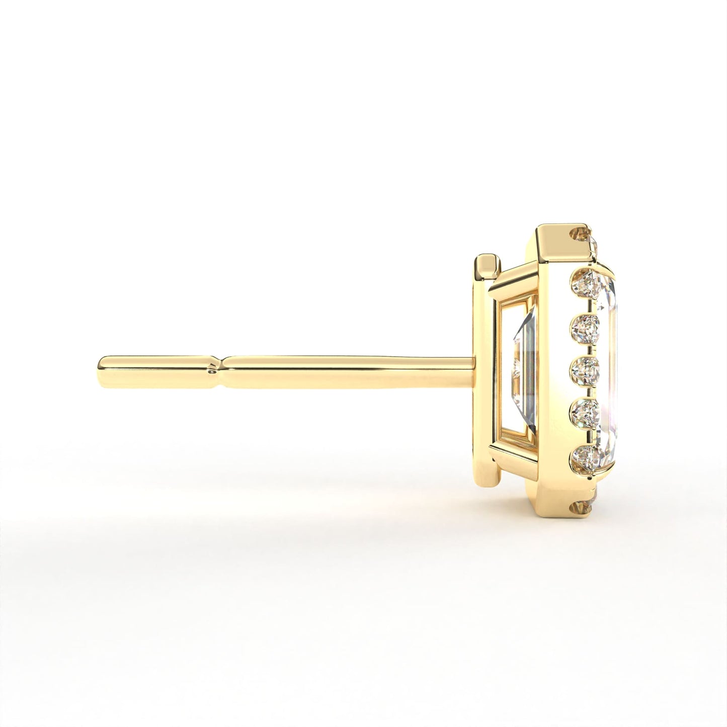 Emerald Halo Solitaire Yellow Gold