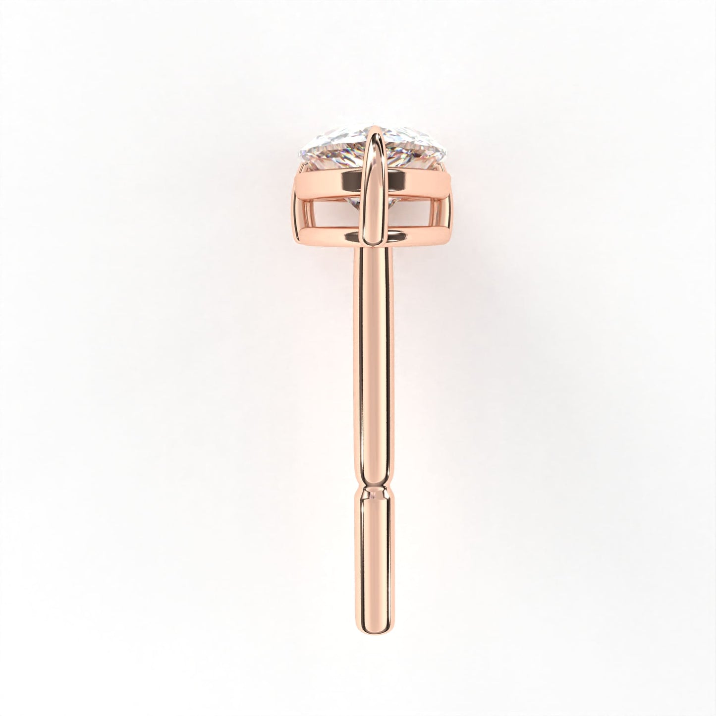 Pear Solitaire Earring Rose