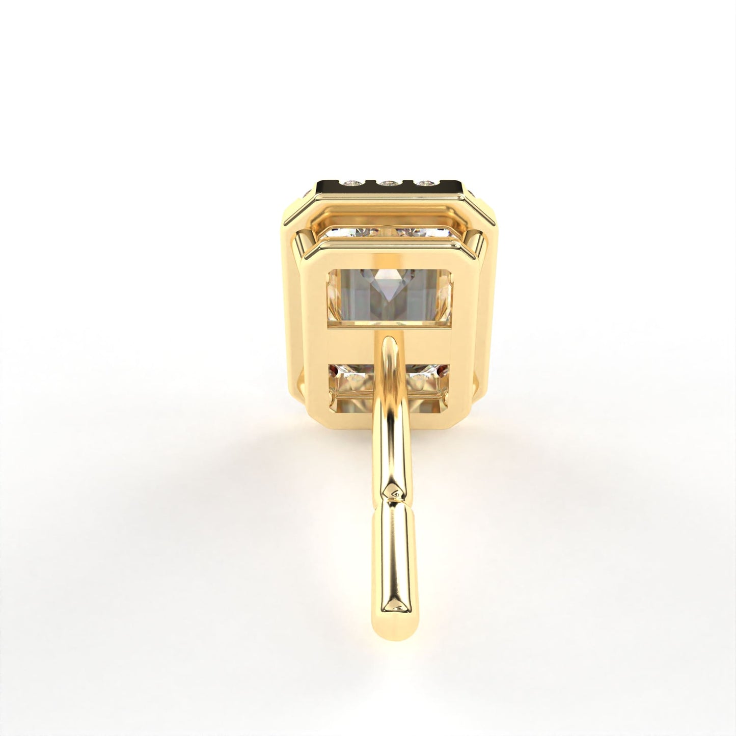 Emerald Halo Solitaire Yellow Gold