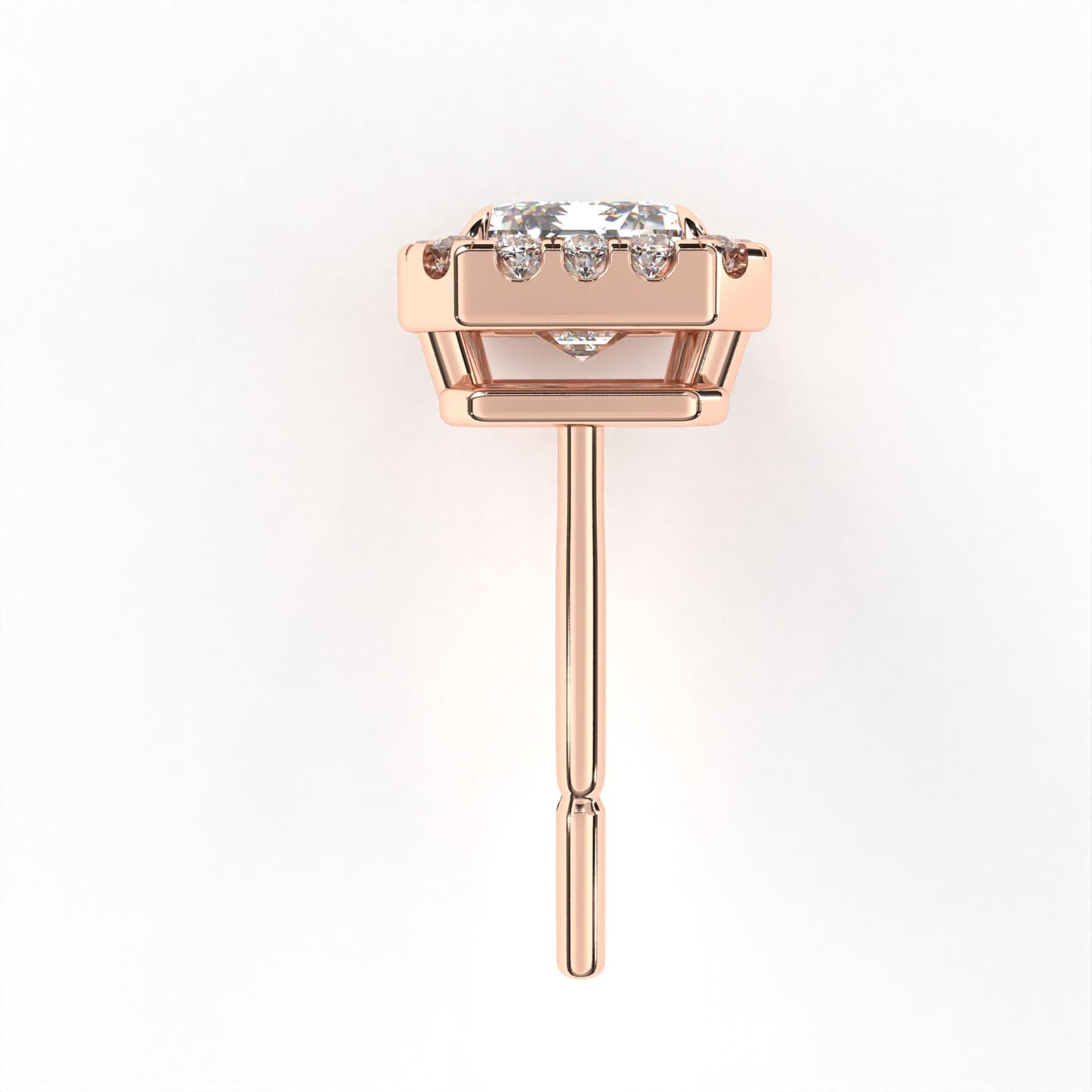 Emerald Halo Solitaire Rose Gold