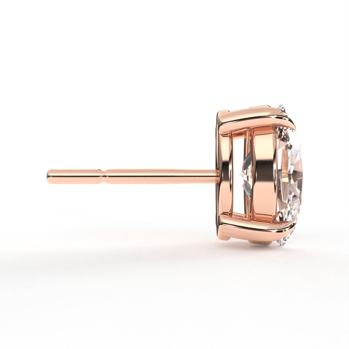 Oval Solitaires Rose Earring