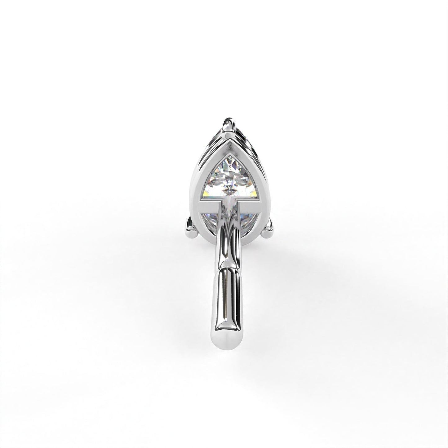 Pear Solitaire Earring White