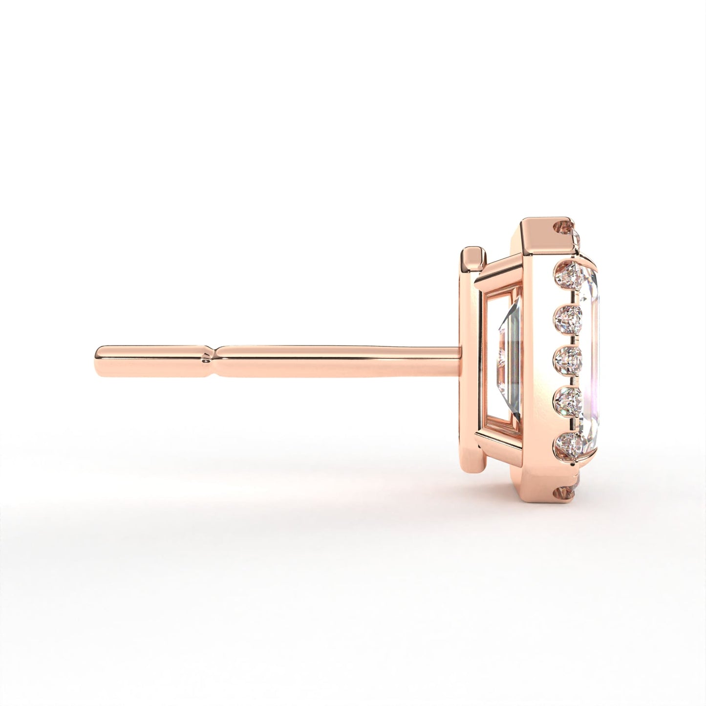 Emerald Halo Solitaire Rose Gold