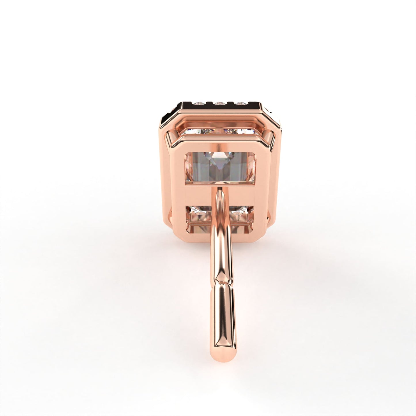 Emerald Halo Solitaire Rose Gold