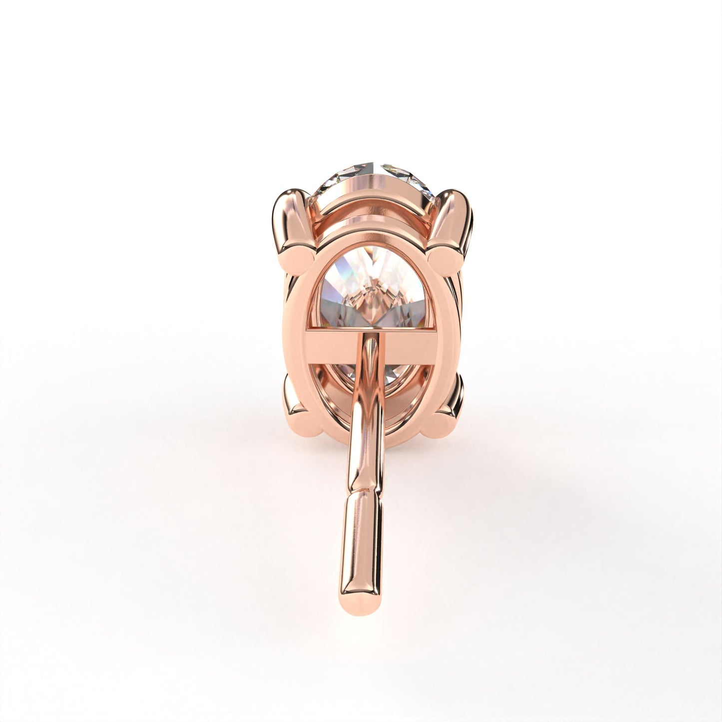 Oval Solitaires Rose Earring