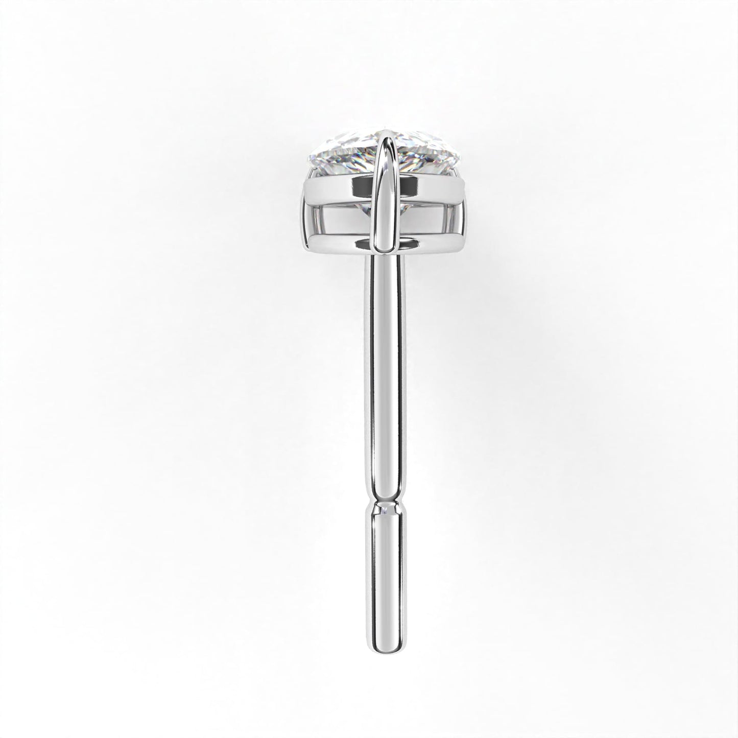 Pear Solitaire Earring White