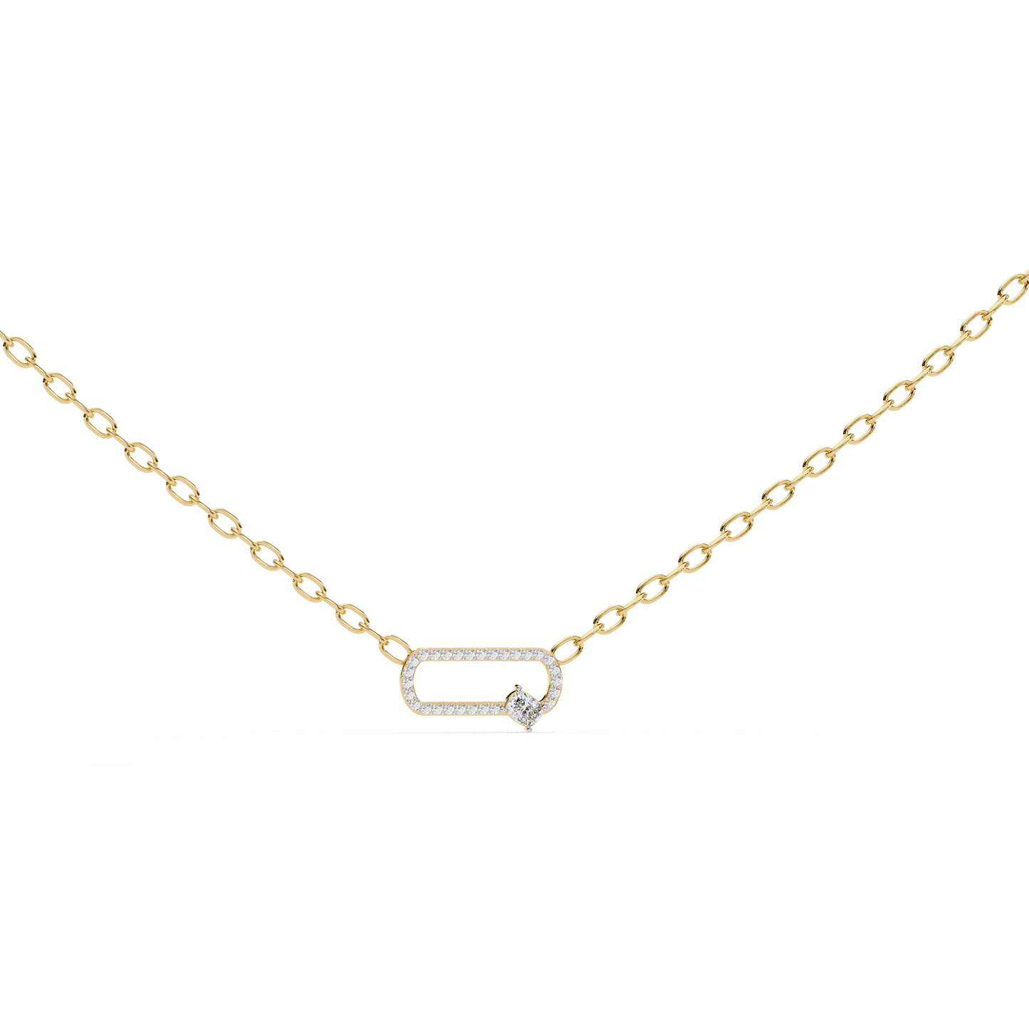 Oval Halo Pendent Yellow