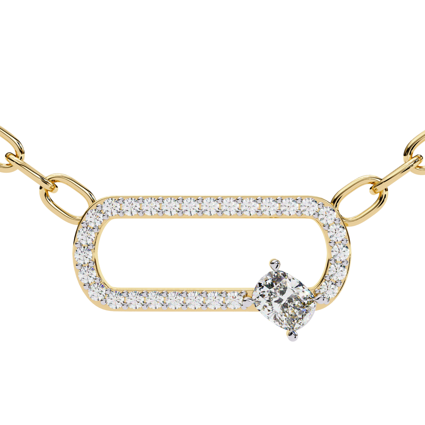 Oval Halo Pendent Yellow