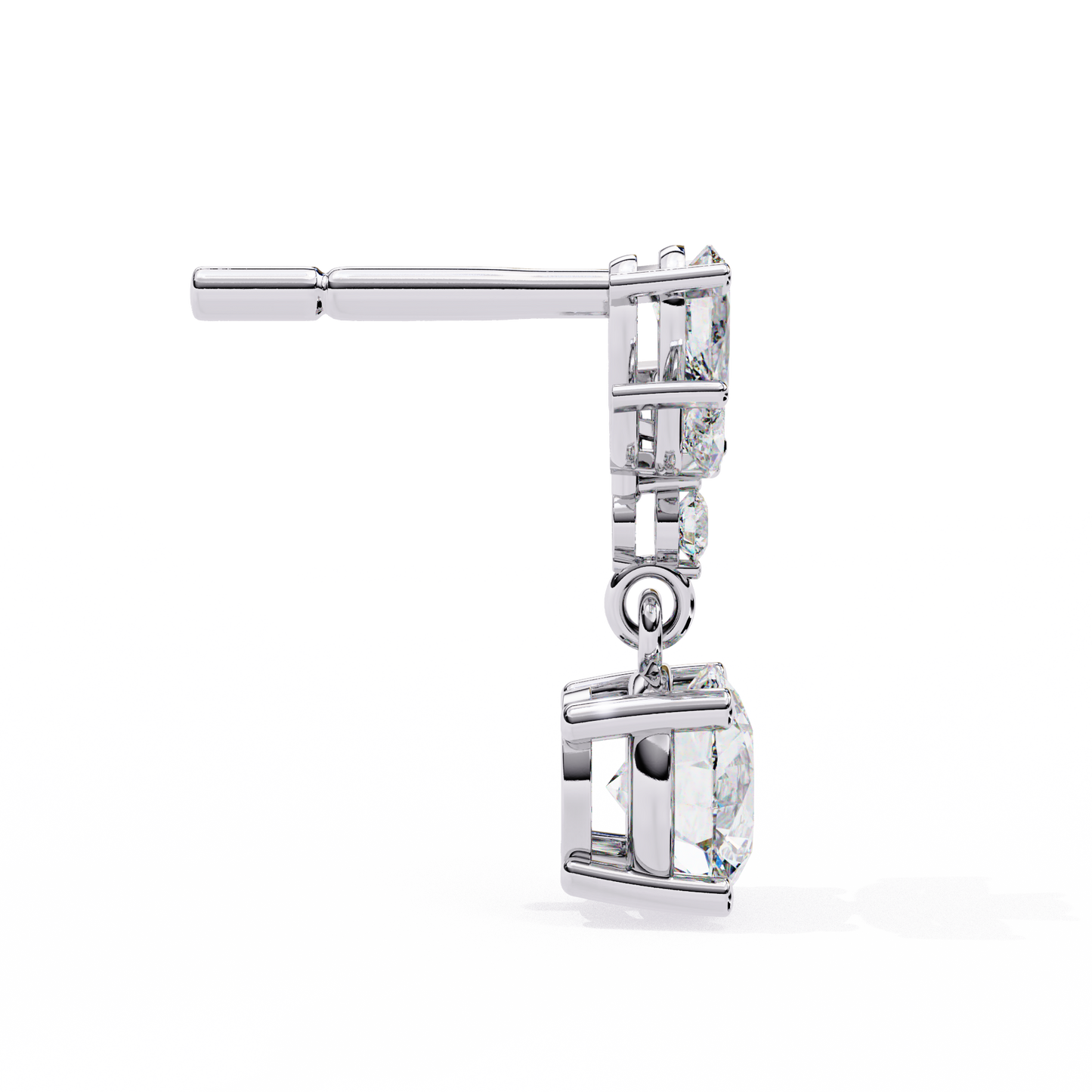 Dangler Drop Round Earring White