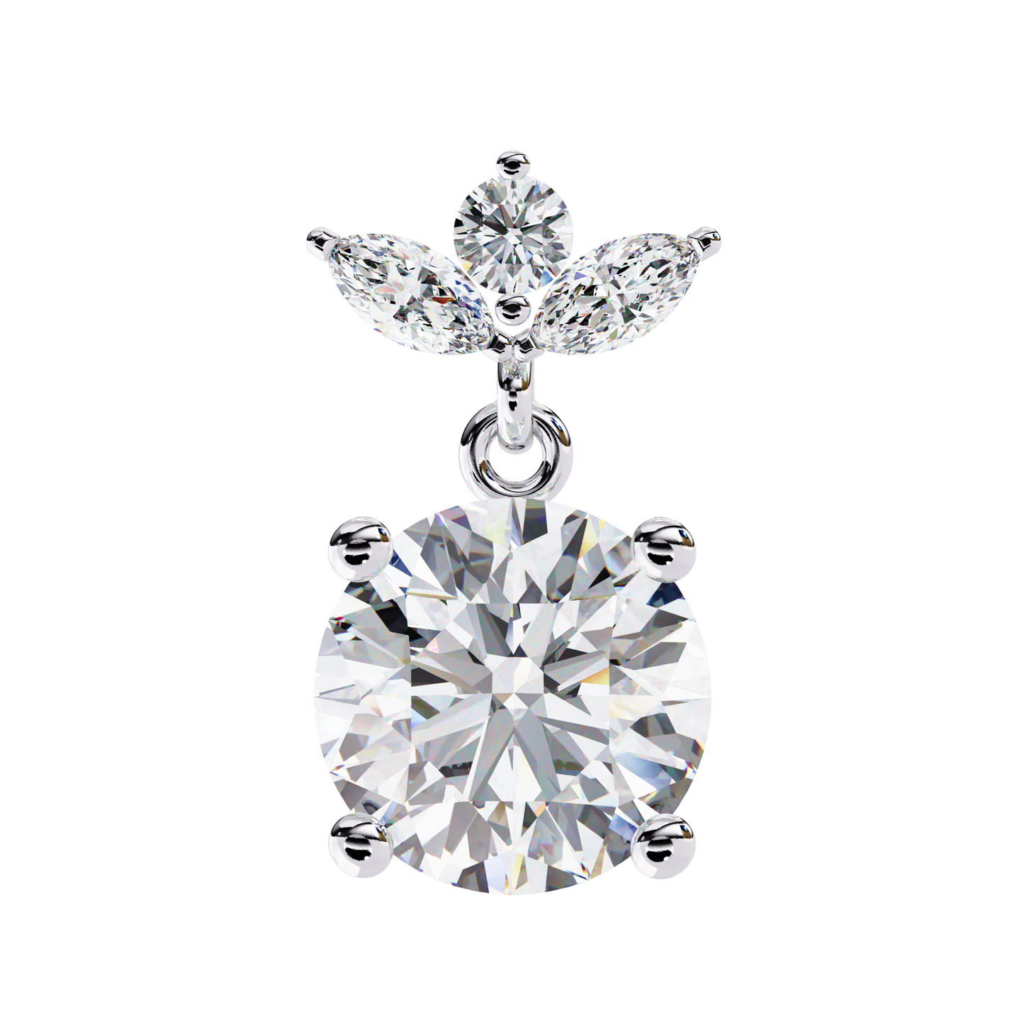 Classy Diamond Danglers Earring White