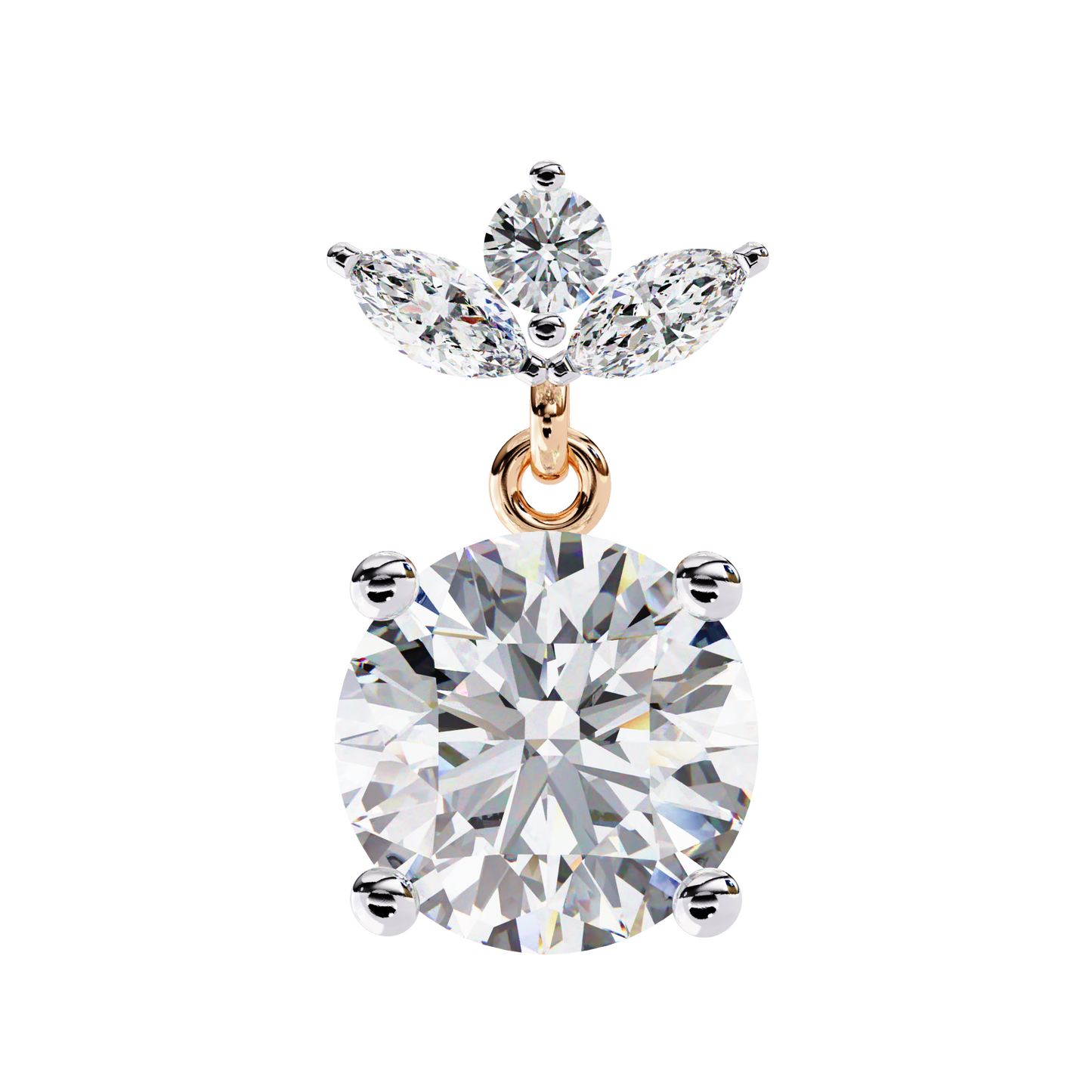 Classy Diamond Danglers Earring Rose