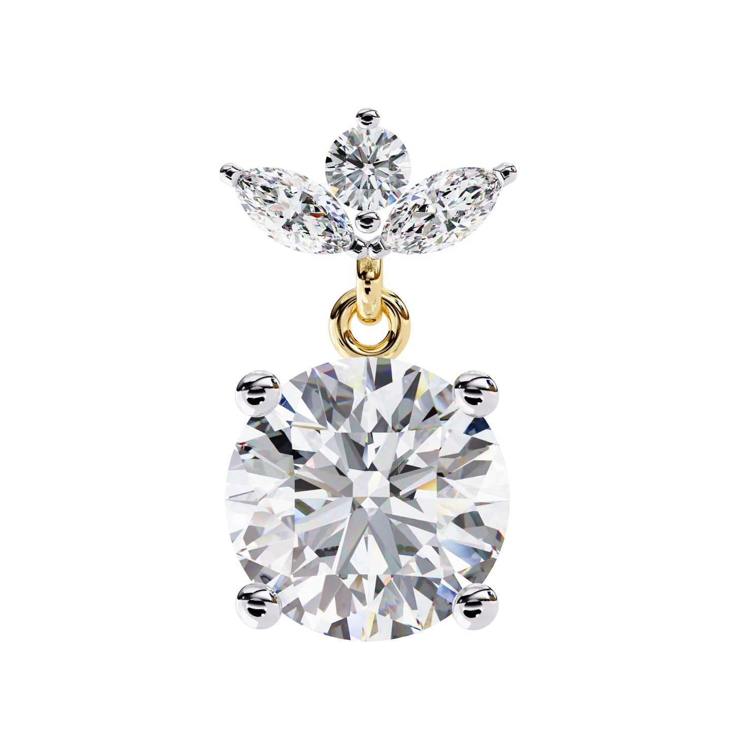 Classy Diamond Danglers Earring Yellow