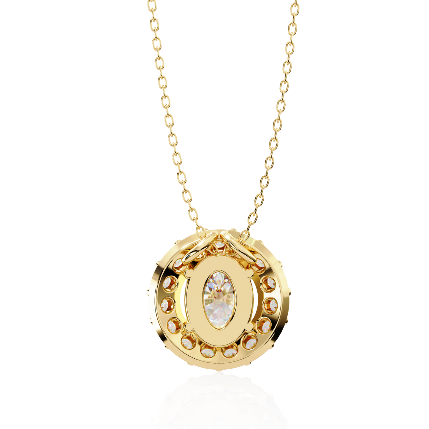 Oval Solitaire Yellow Pendant