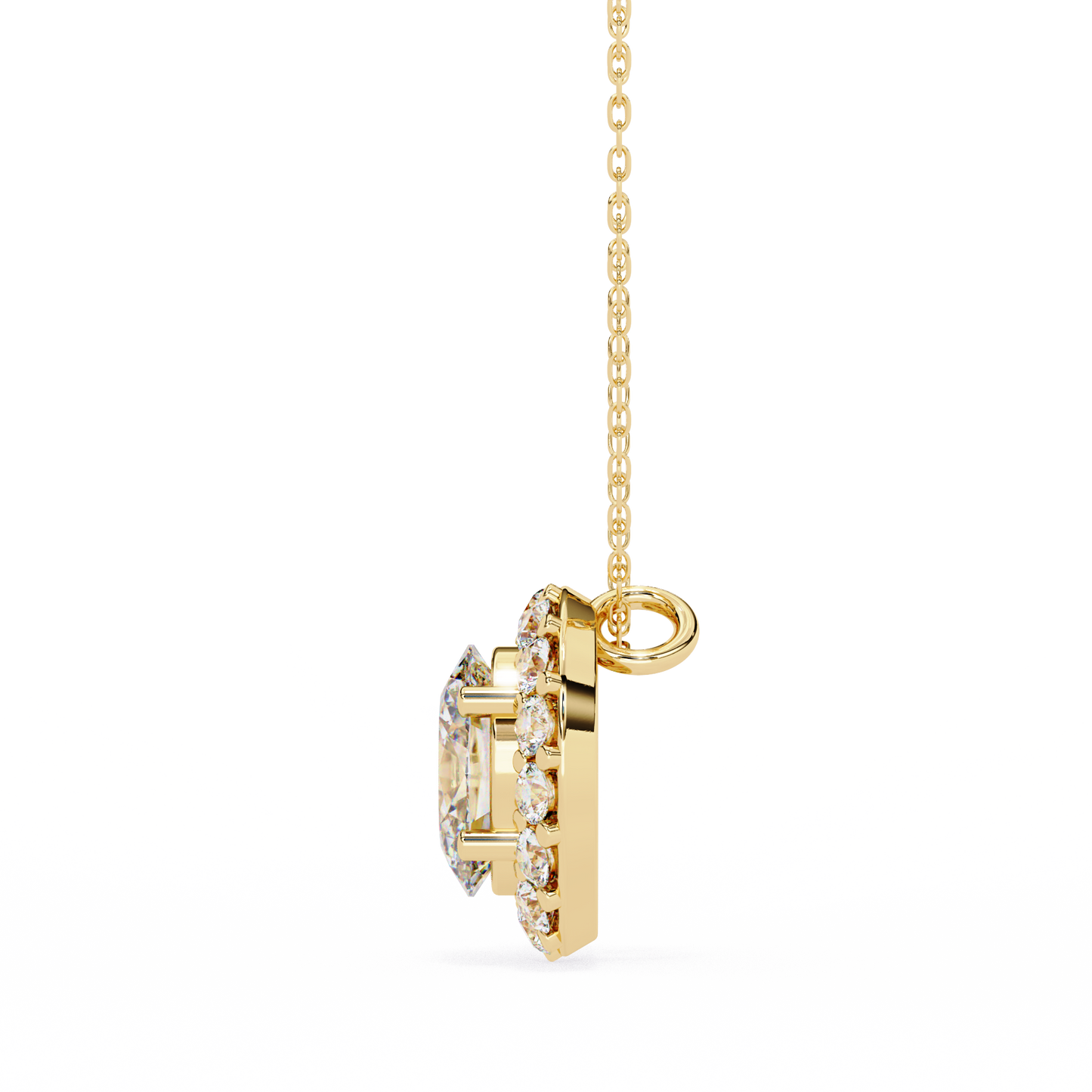 Oval Solitaire Yellow Pendant