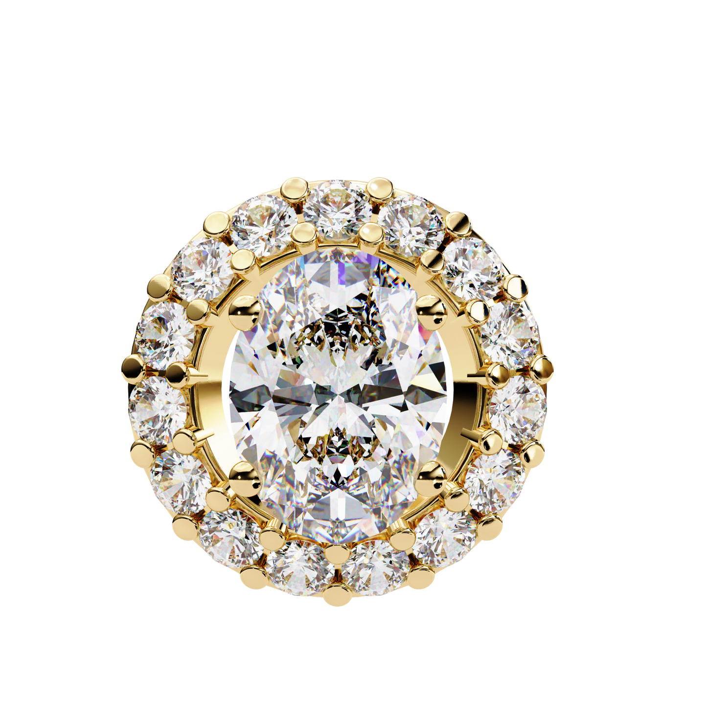 Oval Solitaire Yellow Pendant
