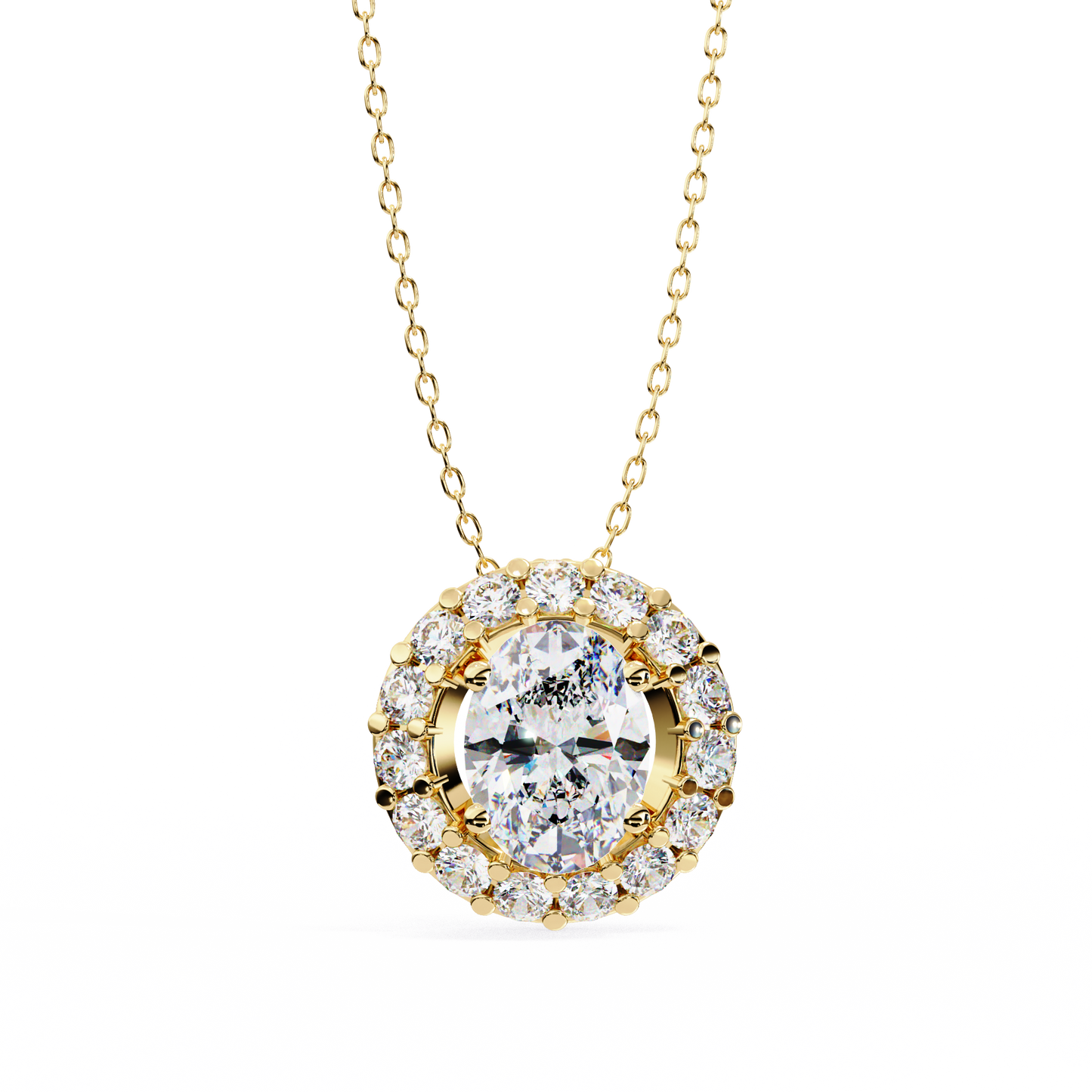 Oval Solitaire Yellow Pendant