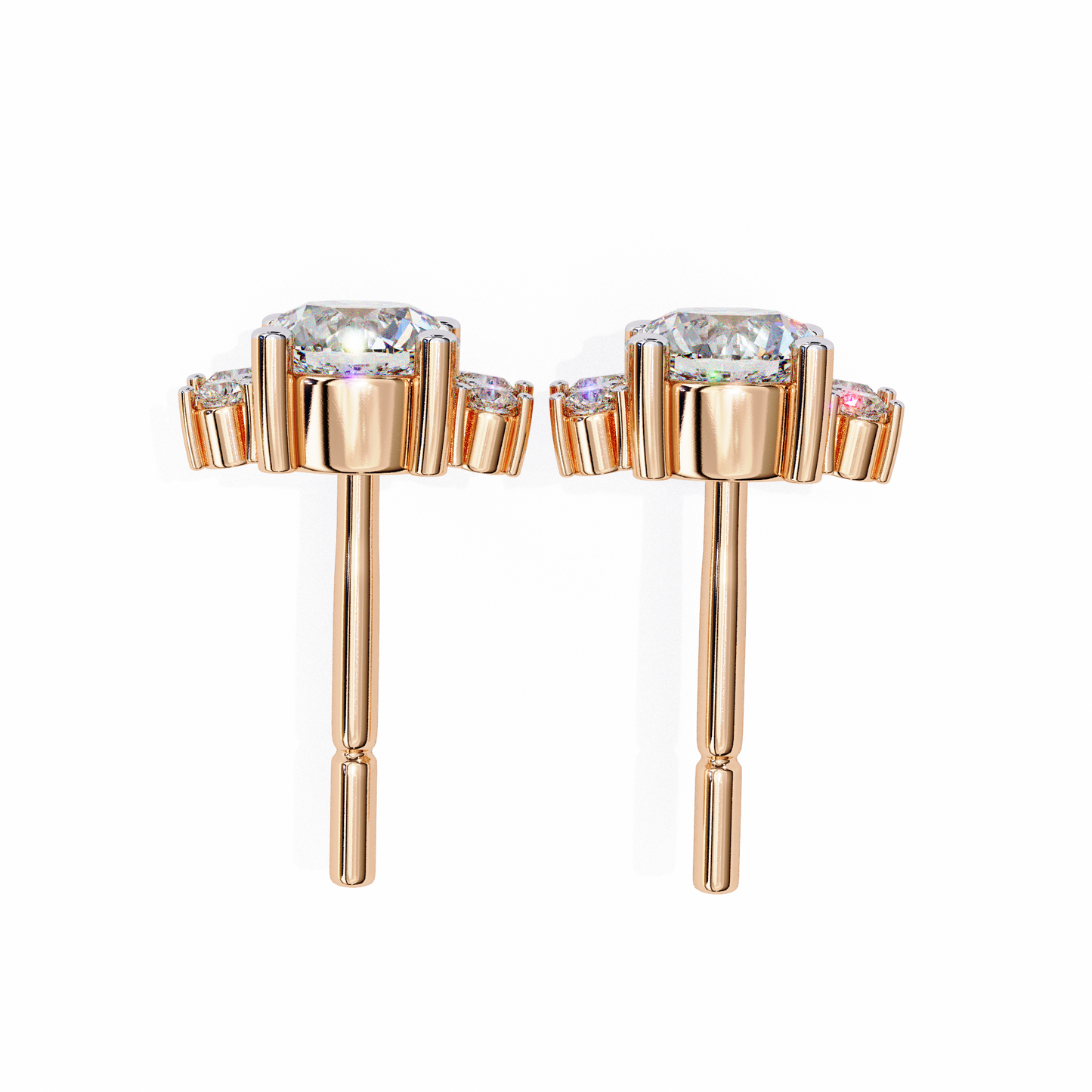 Luxe Circle Solitaire Earring Rose