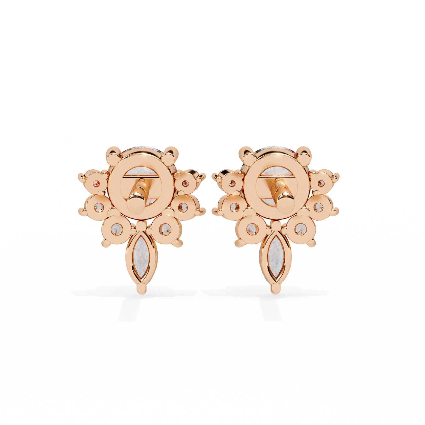 Luxe Circle Solitaire Earring Rose
