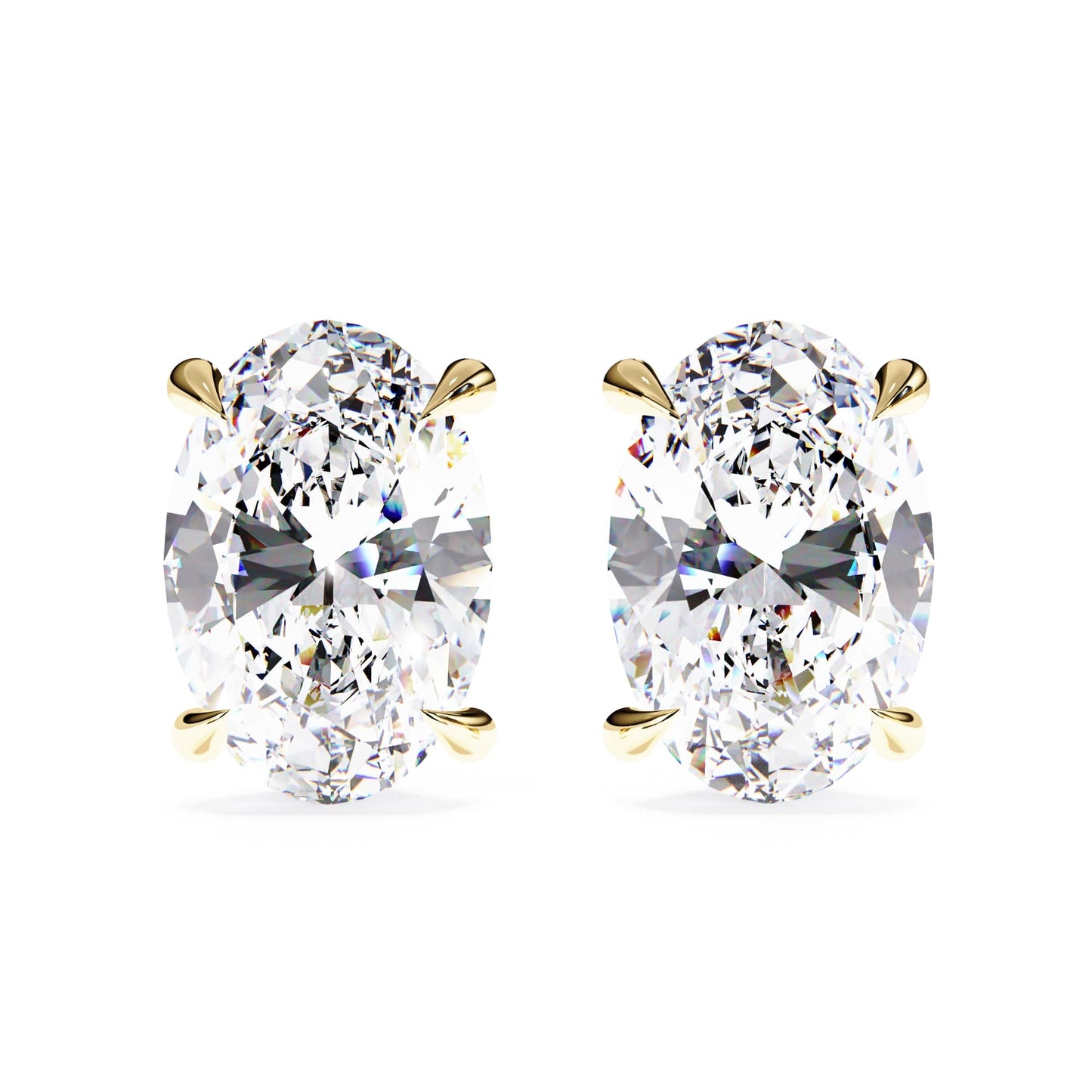 Oval Solitaires Yellow Earring