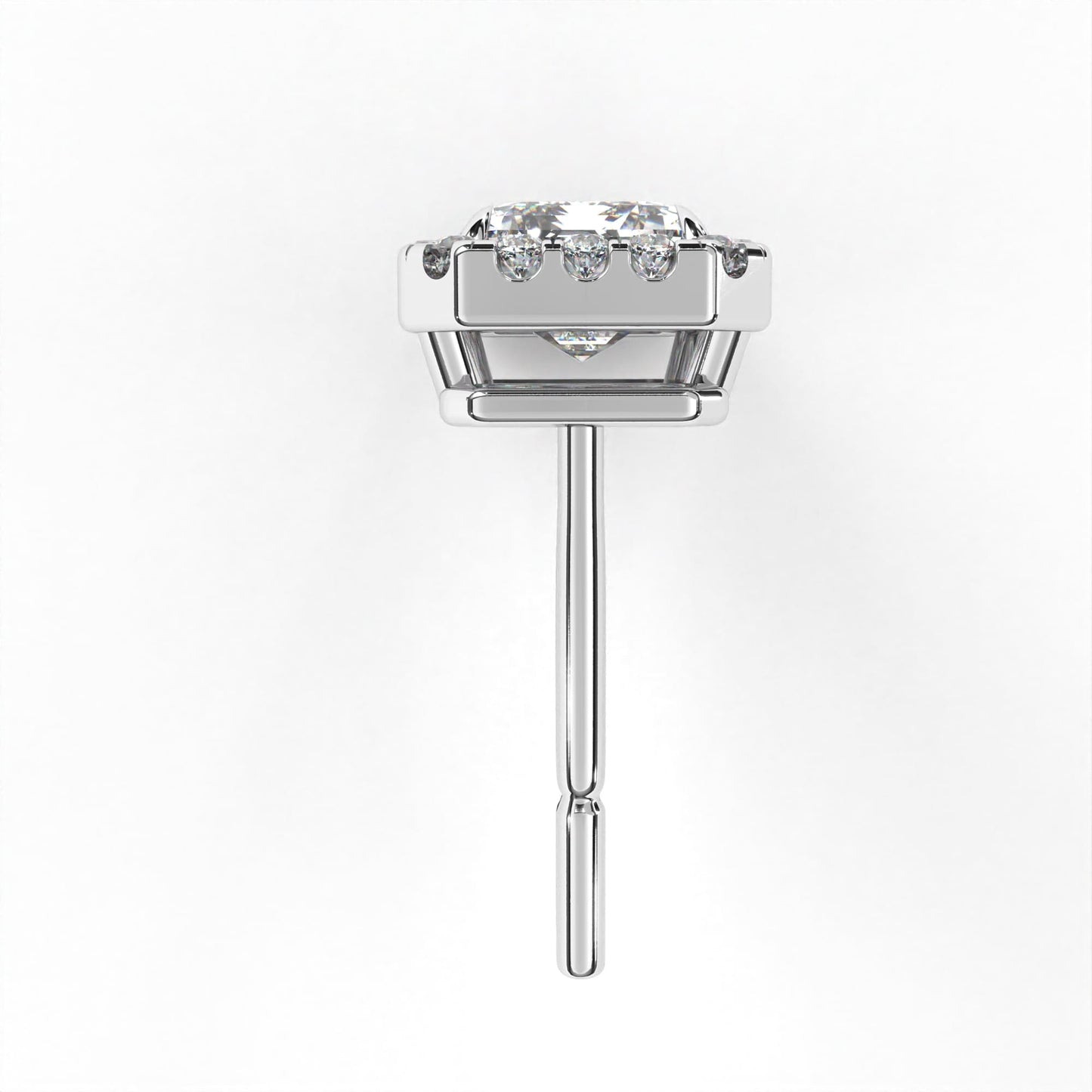 Emerald Halo Solitaire White Gold