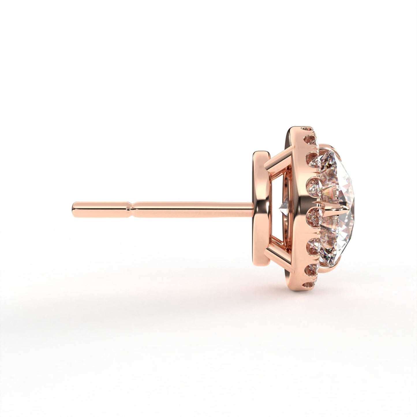 Round Halo Solitaire Rose