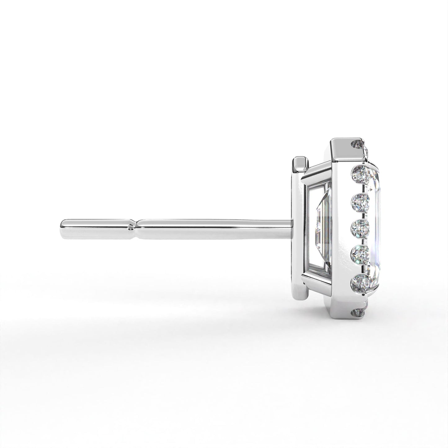 Emerald Halo Solitaire White Gold