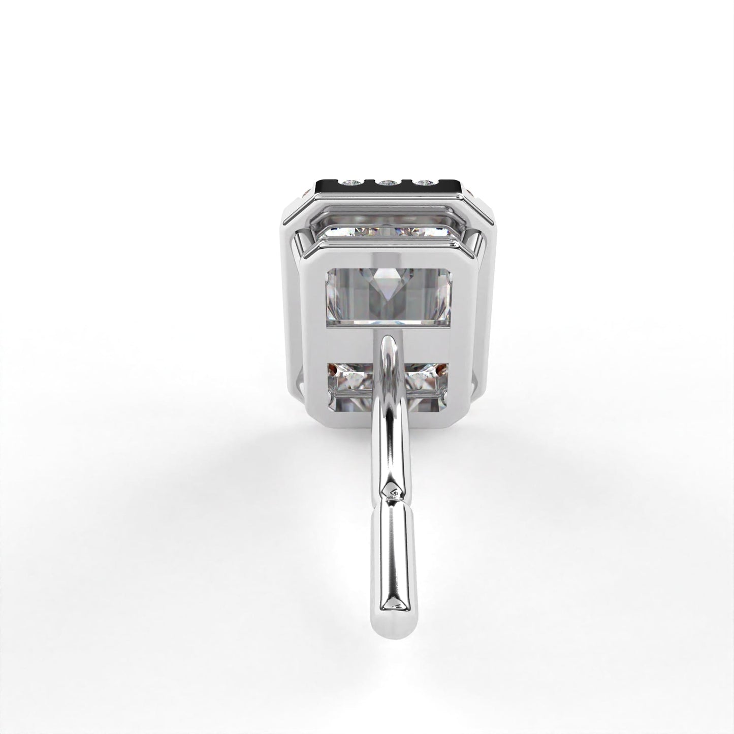 Emerald Halo Solitaire White Gold