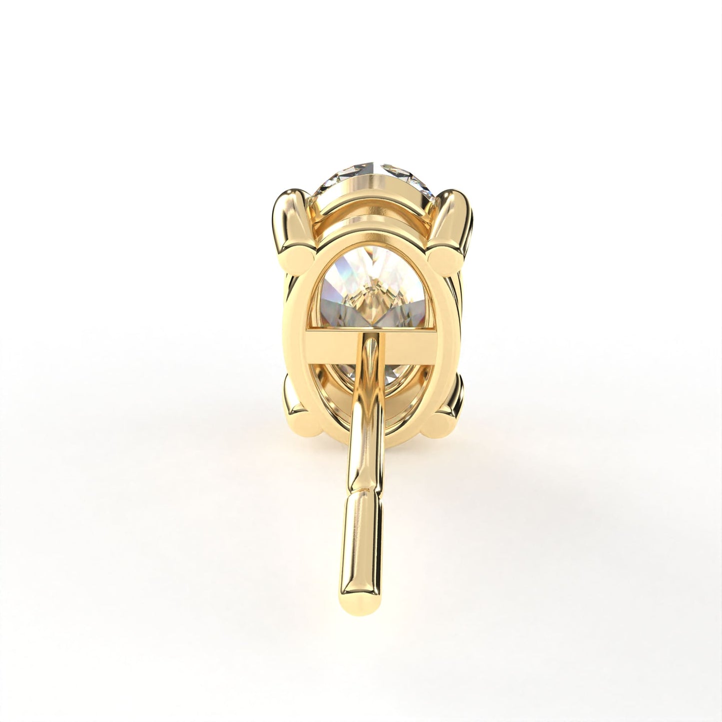 Oval Solitaires Yellow Earring