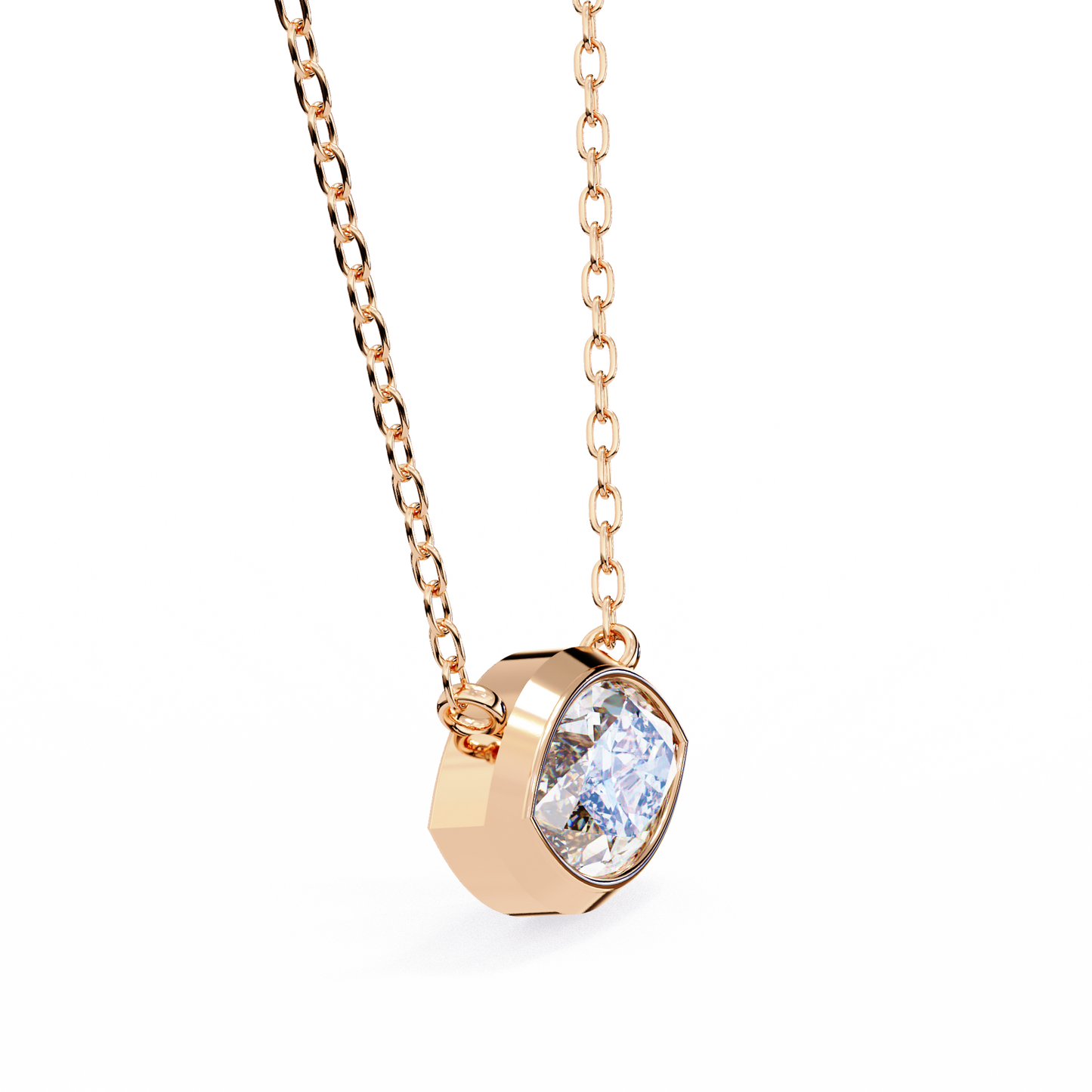 Marquise Halo Solitaire Pendant Rose