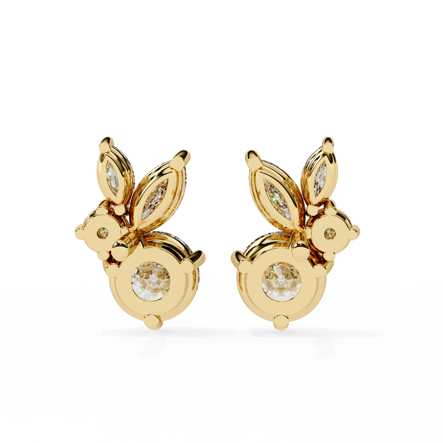 Round Designer Earring Yellow